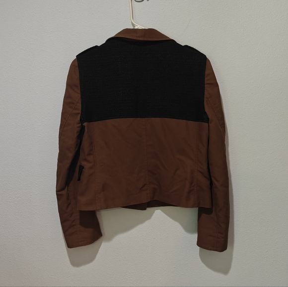 Y2K Tory Burch Tweed Blazer Small Size 6 Micha Brown Black Pockets - Picture 2 of 7